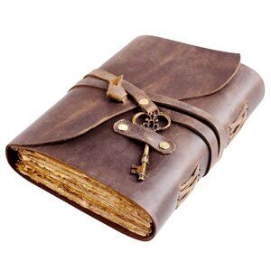 Antique Handmade Leather Bound Journal with Deckle Edge Paper for Men&Women1Book